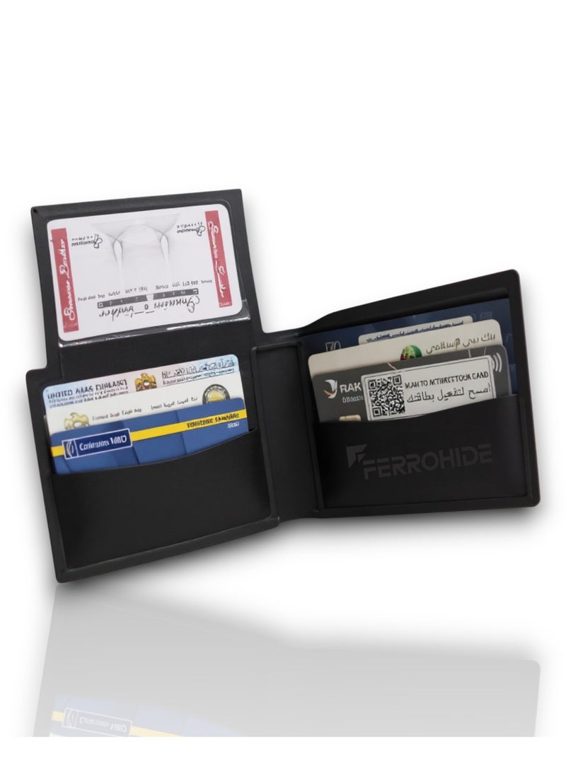 FERROHIDE Genuine Leather Wallet For Mens, Black Leather Bifold Men's Leather Wallets - Image 4